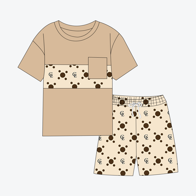 GiaLane "GL" brown polka dot Boy Short outfit