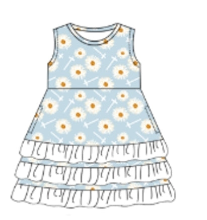 Daisy Twirl Cross Dress- Milk Silk