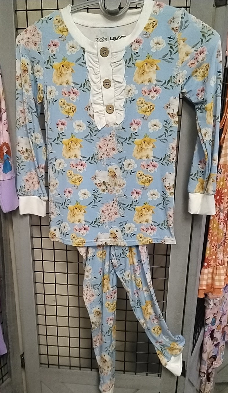 Spring Rose Bunny Chick 2pc jammie