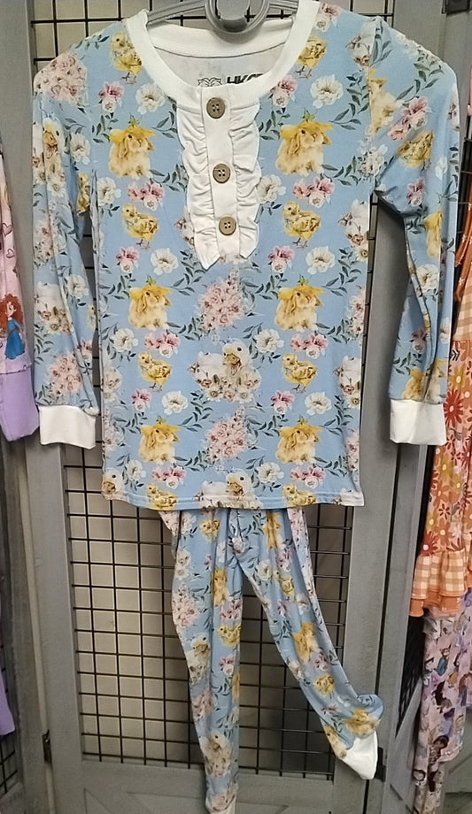 Spring Rose Bunny Chick 2pc jammie
