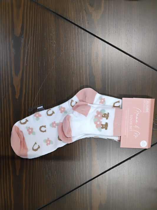 Jujube Pink Horse Mommy and Me Socks