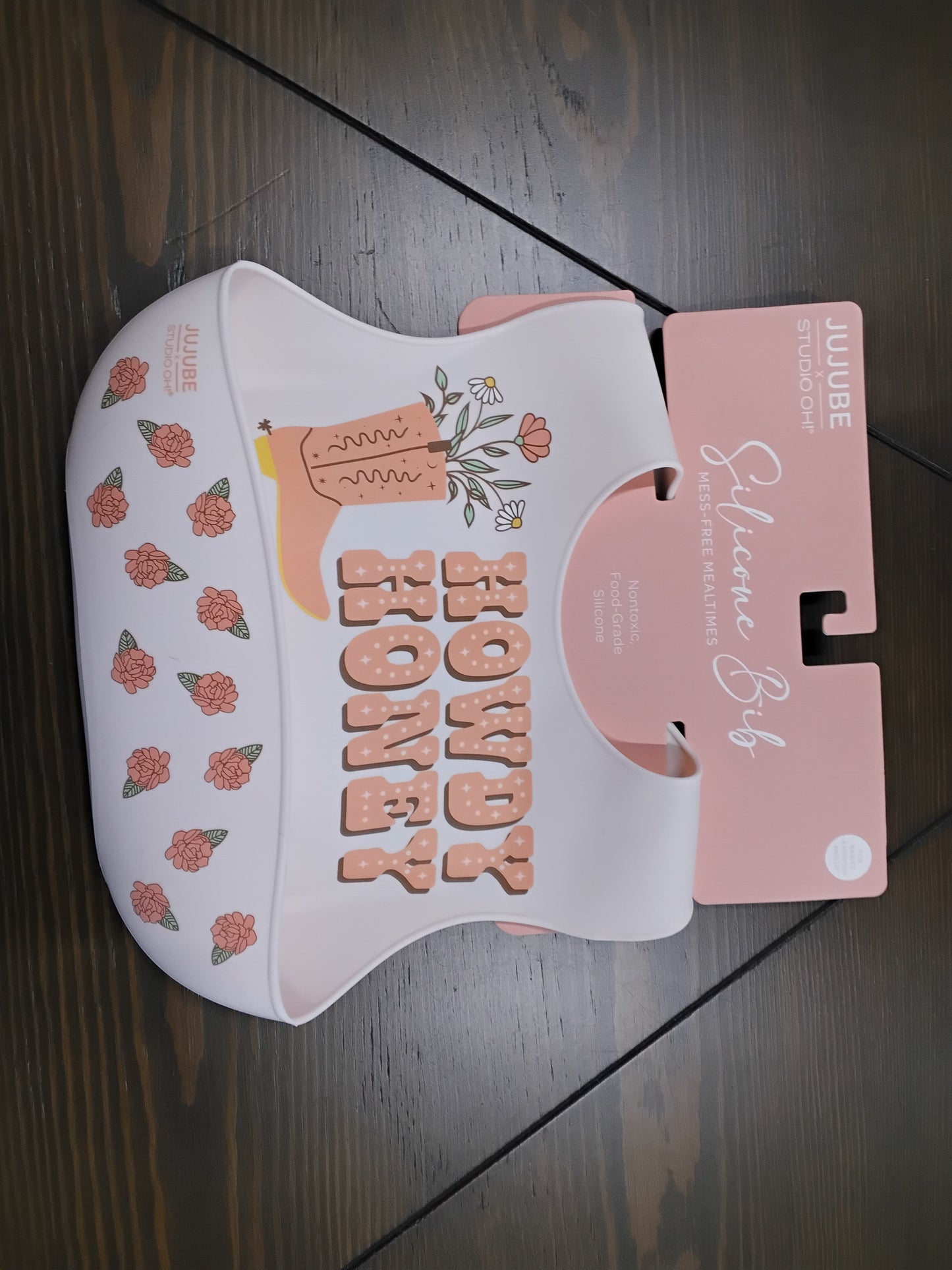 Pink Horse Silicone Bib
