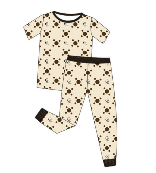 GiaLane "GL" Brown Polka dot 2 pc jammies