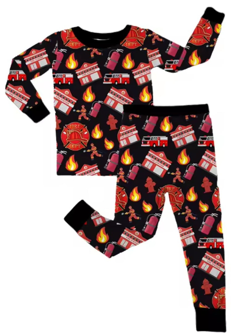 Fireman 2pc jammie (also in sleeper) (also hairbow for girls)