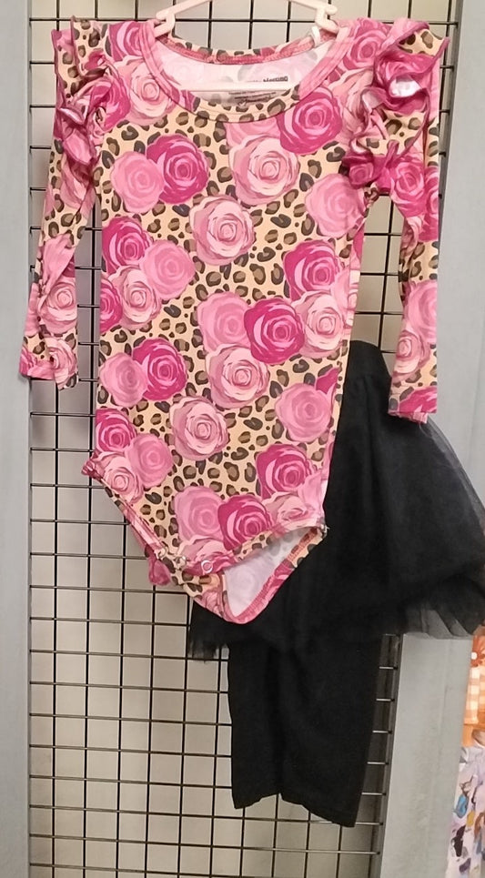 Cheetah Rose 2pc Onies Outfit with Tutu pants